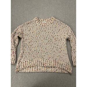 Seven7 Sweater Womens Small Chunky Knit‎ Ribbed Hem Confitte Long Sleeve Cream